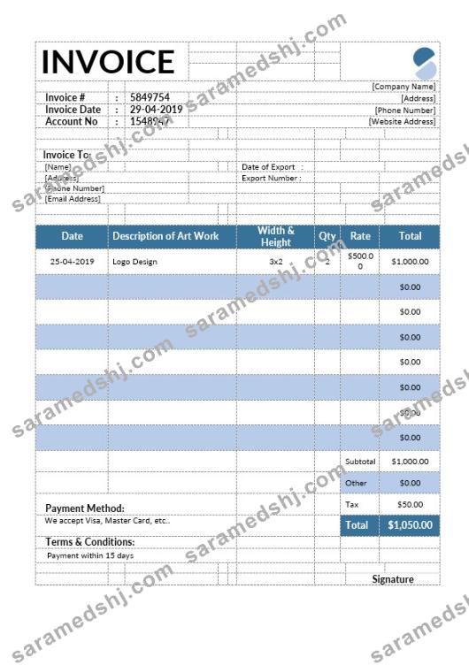 Artist Invoice Template